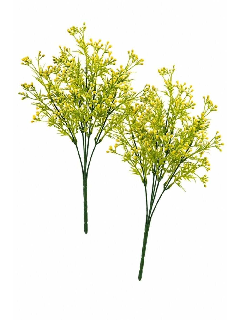 Set of 2 Yellow Faux Wax Flower Sprays 13 Inch Artificial Filler Flowers